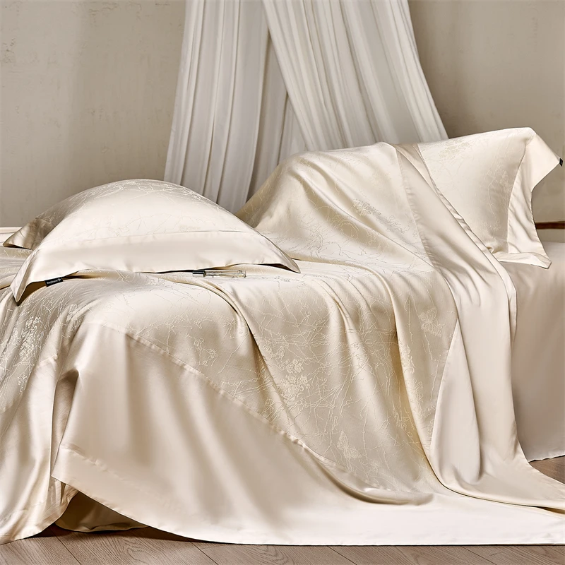 Luxury Lyocell Cotton Bedding Set Elegant Jacquard Silky Soft Cooling Duvet Cover Flat/Fitted Bed Sheet Pillowcases 4Pcs
Luxury Lyocell Cotton Bedding Set Elegant Jacquard Silky Soft Cooling Duvet Cover Flat/Fitted Bed Sheet Pillowcases 4Pcs