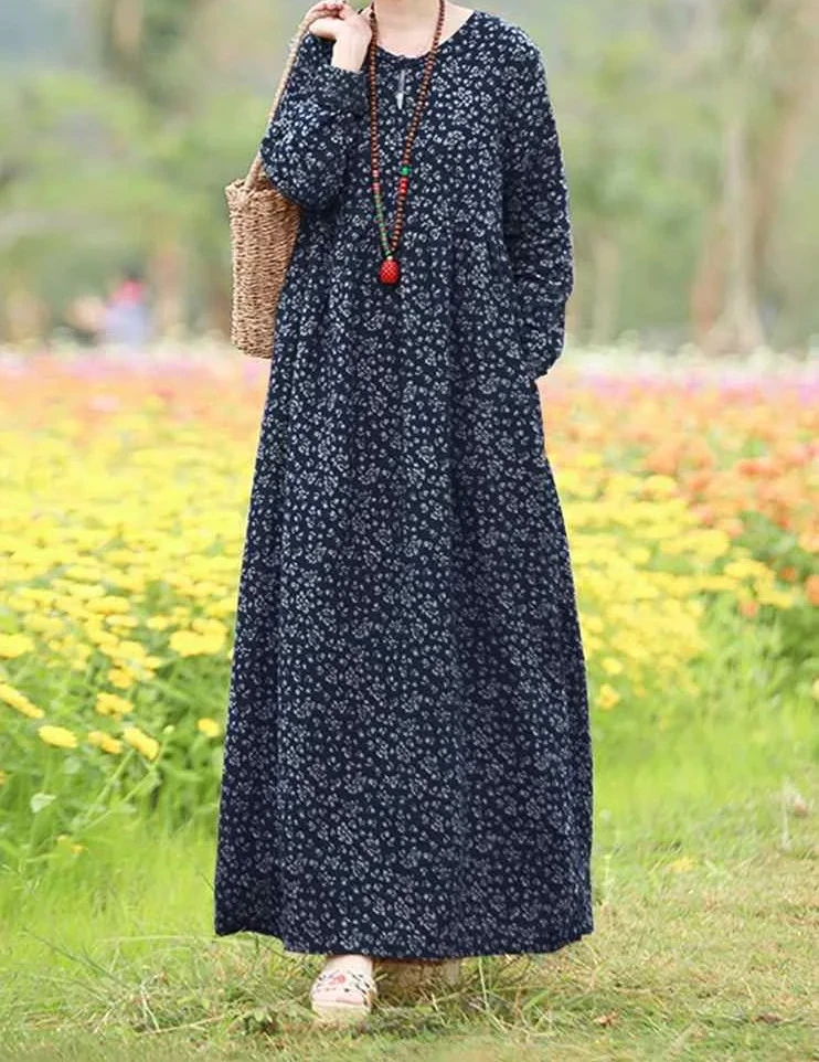 Vintage Floral Dress Woman Autumn Bohemian Long Dresses Casual Long Sleeve Maxi Vestidos Robe Femme
Vintage Floral Dress Woman Autumn Bohemian Long Dresses Casual Long Sleeve Maxi Vestidos Robe Femme