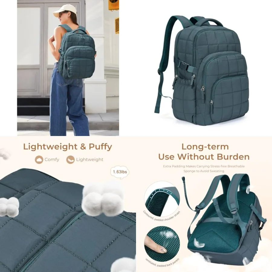 17.3 Inch Laptop Backpack for Women, Anti Theft Travel Backpack, Puffer Quilted Work Backpack, Water Resistant College Bookbag,
17.3 Inch Laptop Backpack for Women, Anti Theft Travel Backpack, Puffer Quilted Work Backpack, Water Resistant College Bookbag,