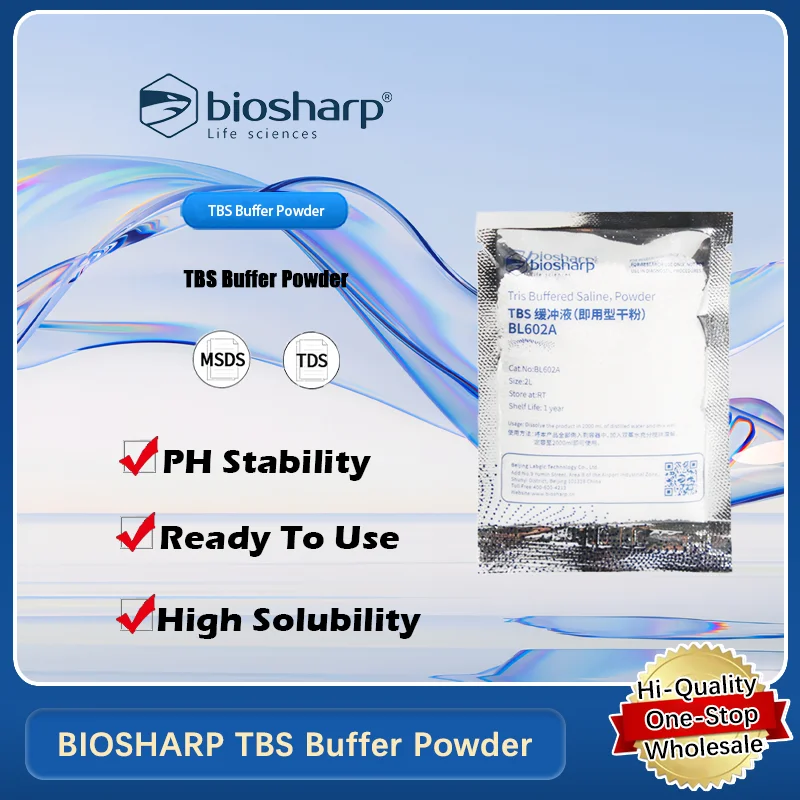 BIOSHARP TBS Buffer Powder Phosphate Buffered Saline Ready-to-Use Dry Powder for Laboratory Applications Original Product
BIOSHARP TBS Buffer Powder Phosphate Buffered Saline Ready-to-Use Dry Powder for Laboratory Applications Original Product