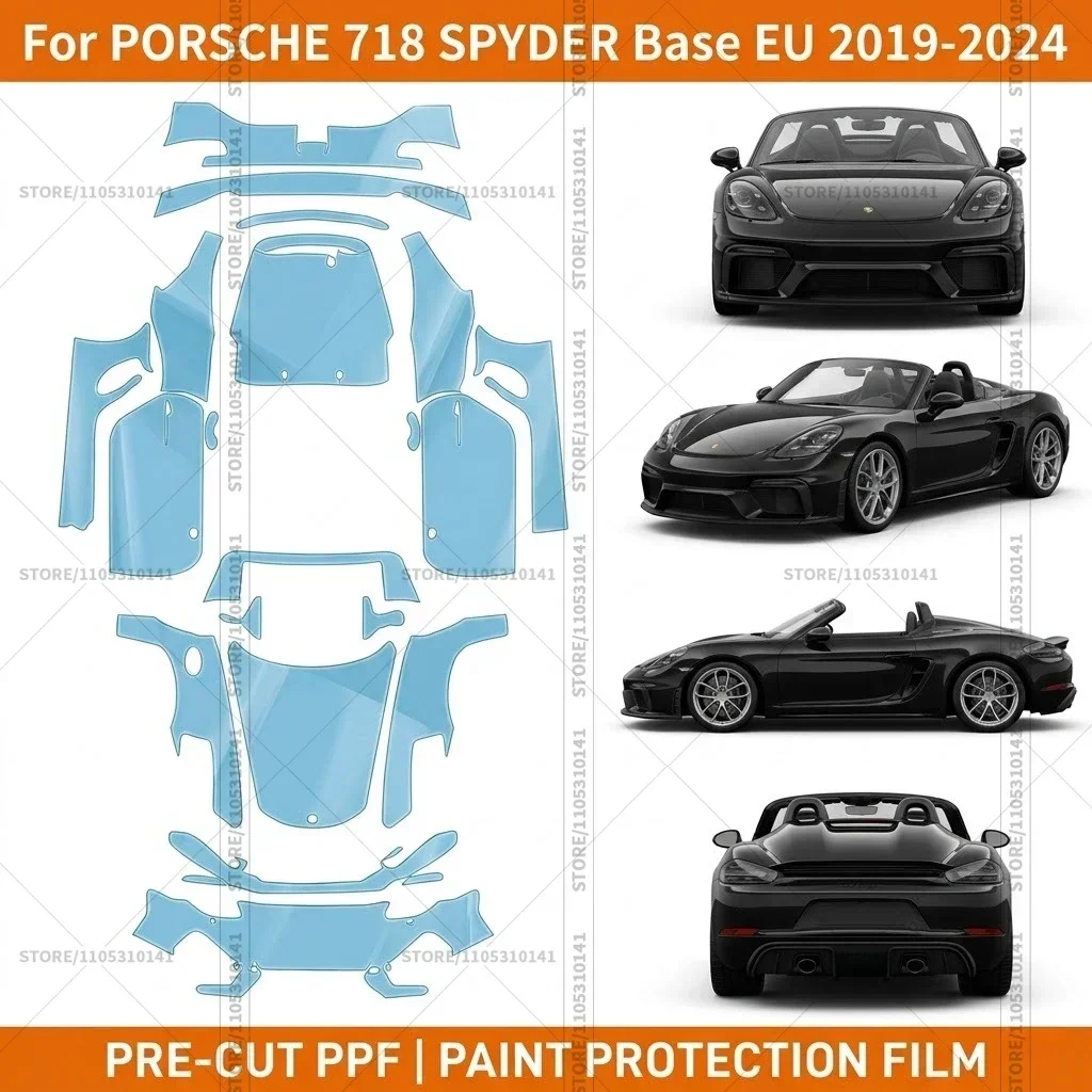 Pre-Cut Paint Protection Film PPF Transparent Bumper Protector Automotive Bra Car Film For Porsche 718 Spyder Base Eu 2019-2024
Pre-Cut Paint Protection Film PPF Transparent Bumper Protector Automotive Bra Car Film For Porsche 718 Spyder Base Eu 2019-2024