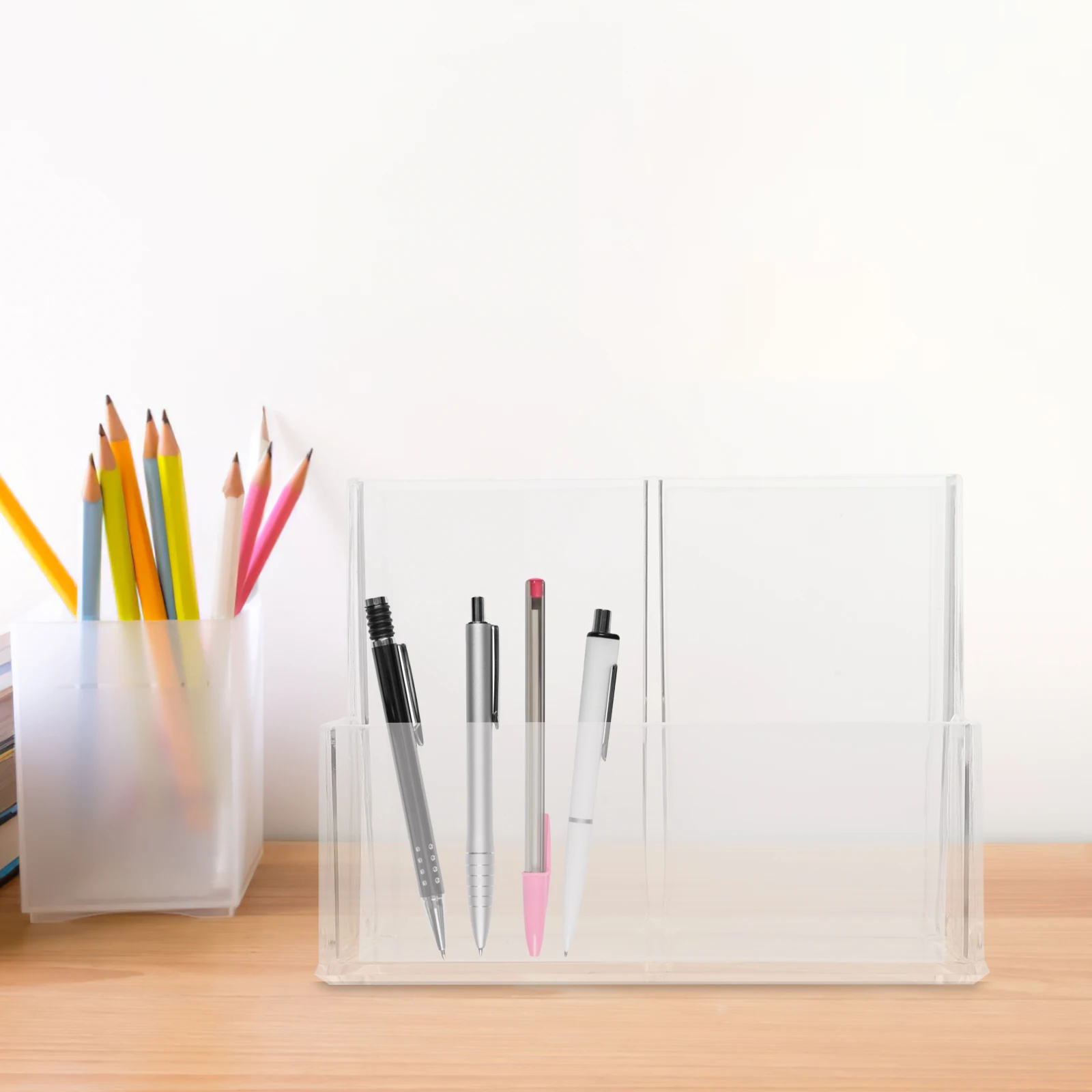 2Pcs Pen Holder Organizer Acrylic Desktop Storage Box for Pens Pencils Makeup Brushes Countertop Desk Accessories
2Pcs Pen Holder Organizer Acrylic Desktop Storage Box for Pens Pencils Makeup Brushes Countertop Desk Accessories