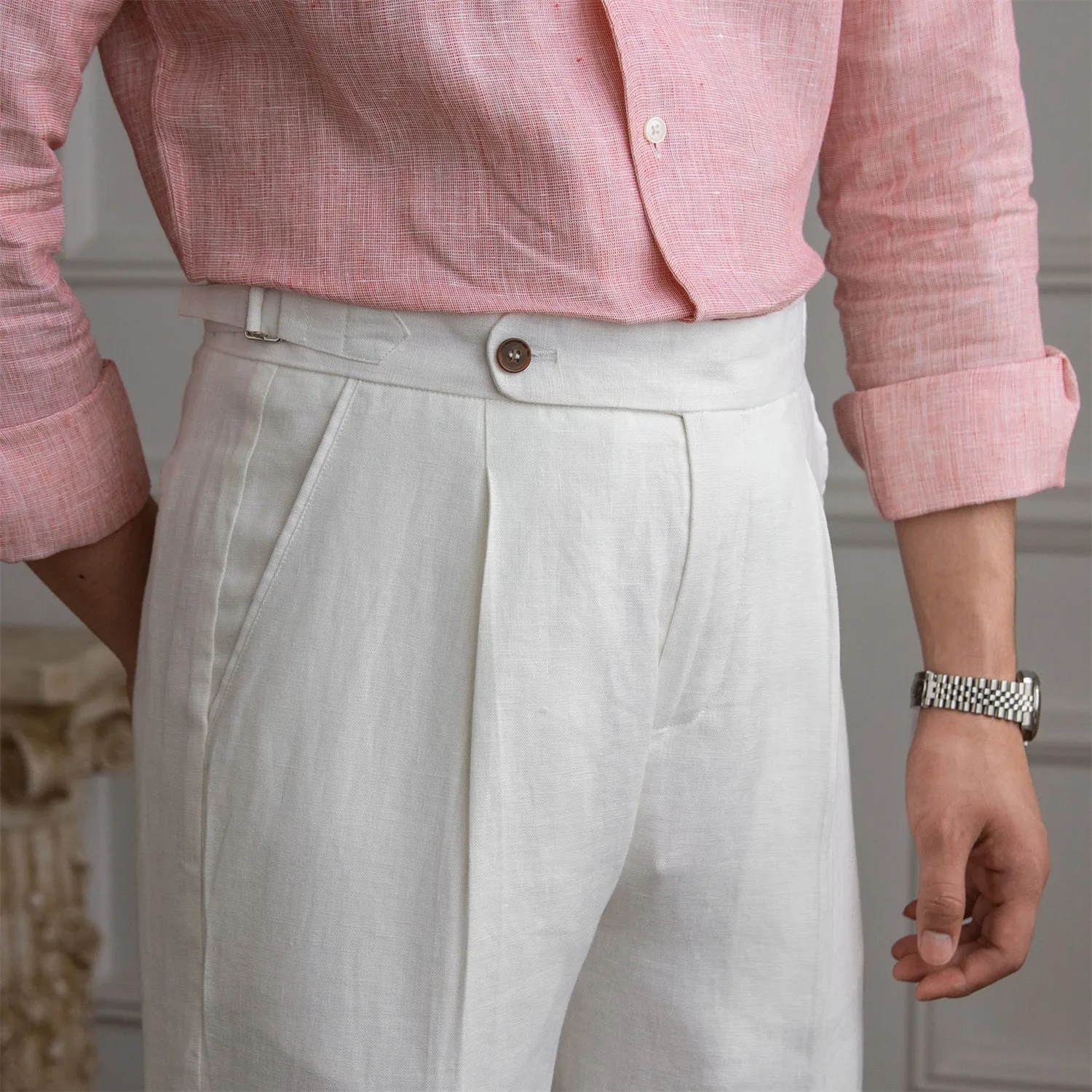 High Waist Men's Summer Linen Pants Lightweight Breathable Casual Straight Leg Trousers Faionable Neapolitan Sle by Maste...
High Waist Men's Summer Linen Pants Lightweight Breathable Casual Straight Leg Trousers Faionable Neapolitan Sle by Maste...