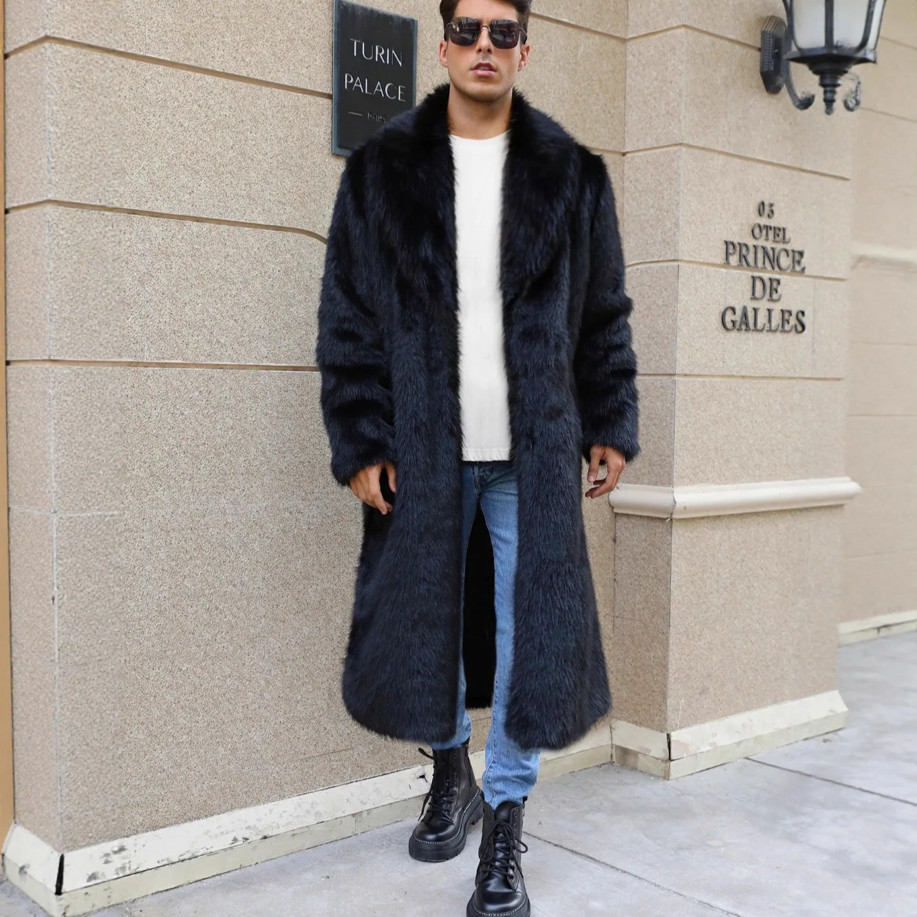 Warm Faux Fur Collar Men's Coat Trendy Long Outerwear Autumn Winter Rabbit Fur Material Regular Thickness Chinese Production
Warm Faux Fur Collar Men's Coat Trendy Long Outerwear Autumn Winter Rabbit Fur Material Regular Thickness Chinese Production
