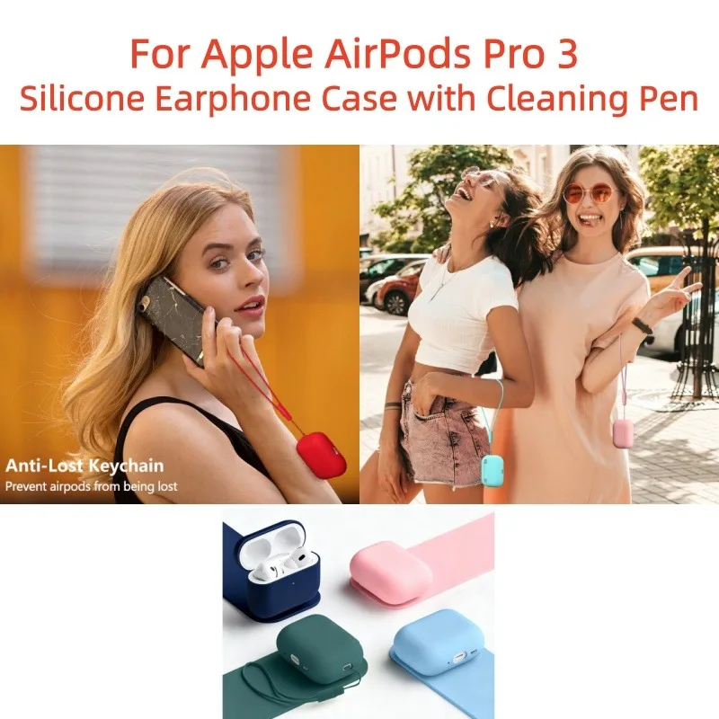 For Apple AirPods Pro 3rd Gen, Soft Silicone Protective Case, Stylish Unisex Cover with Matching Cleaner Kit
For Apple AirPods Pro 3rd Gen, Soft Silicone Protective Case, Stylish Unisex Cover with Matching Cleaner Kit