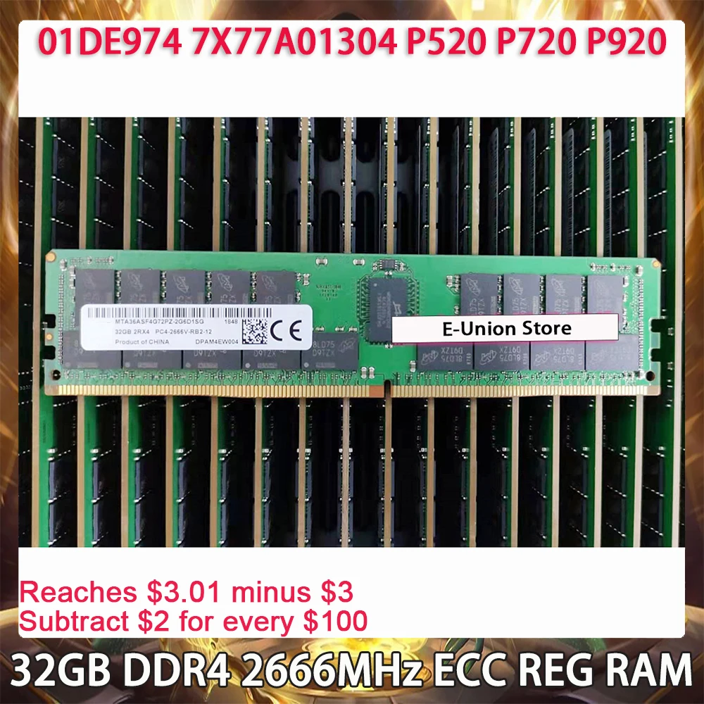 32 ГБ DDR4 2666 МГц ECC REG RAM для Lenovo 01DE974 7X77A01304 P520 P720 P920 Серверная память
32 ГБ DDR4 2666 МГц ECC REG RAM для Lenovo 01DE974 7X77A01304 P520 P720 P920 Серверная память