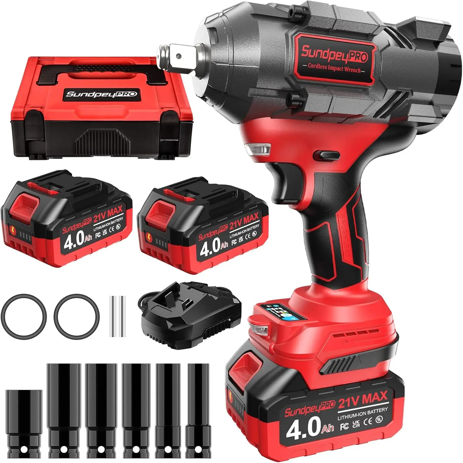 1/2" 21V Brushless Impact Wrench 1500Nm with 2x4.0Ah Batteries & Case
1/2" 21V Brushless Impact Wrench 1500Nm with 2x4.0Ah Batteries & Case