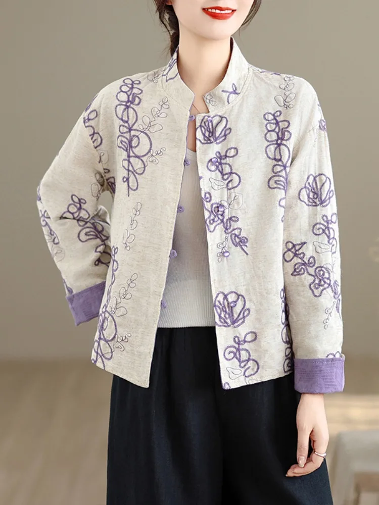 Double-Sided Wear Embroidered ort Jaet Women's Long Sve Casual Top Chinese Sle Loose Fit Autumn Faionable Unique
Double-Sided Wear Embroidered ort Jaet Women's Long Sve Casual Top Chinese Sle Loose Fit Autumn Faionable Unique