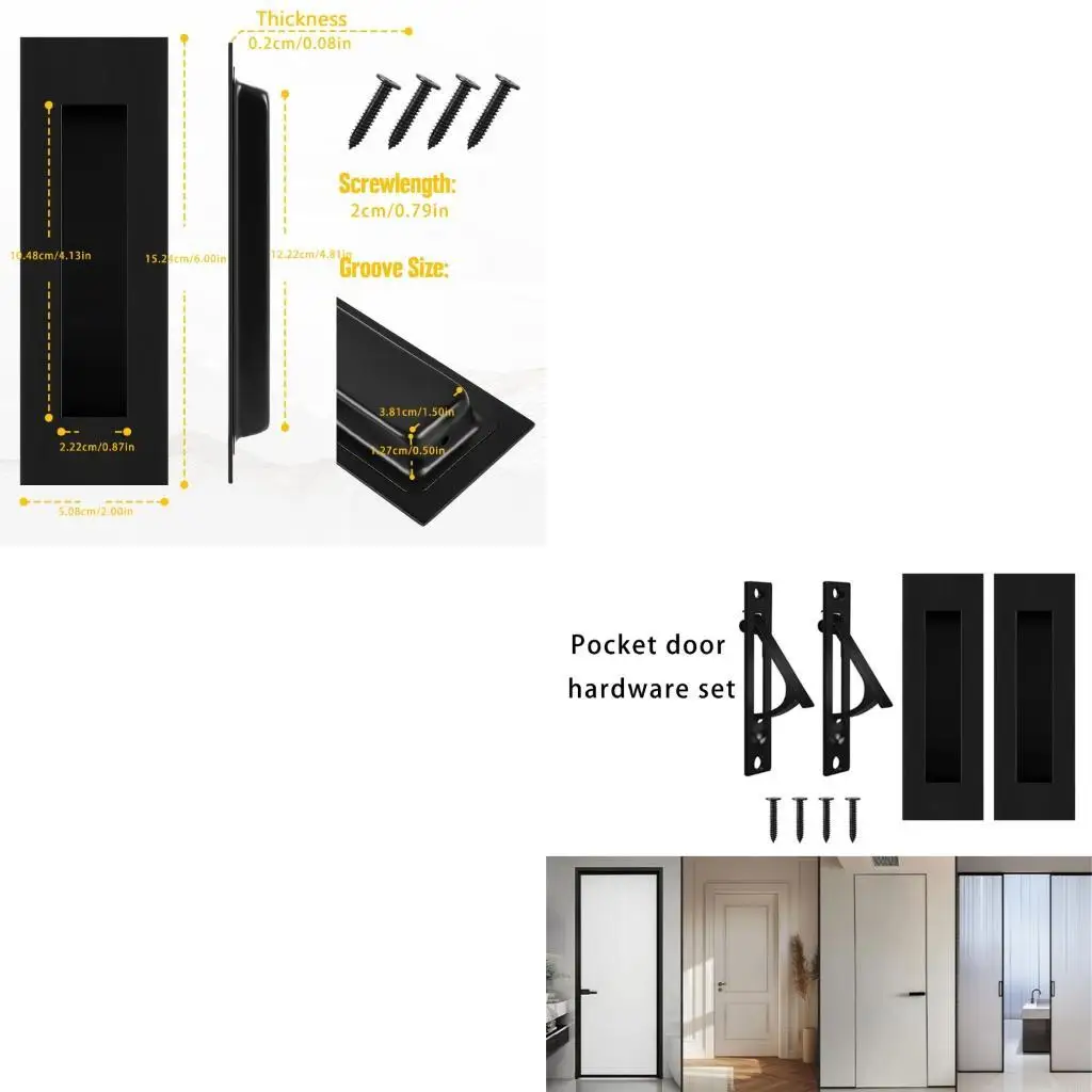 Pocket Door Handles Set Corrosion Resistant Strong Mechanism Smooth Door Operation Quick Fixing for Interior Doors
Pocket Door Handles Set Corrosion Resistant Strong Mechanism Smooth Door Operation Quick Fixing for Interior Doors