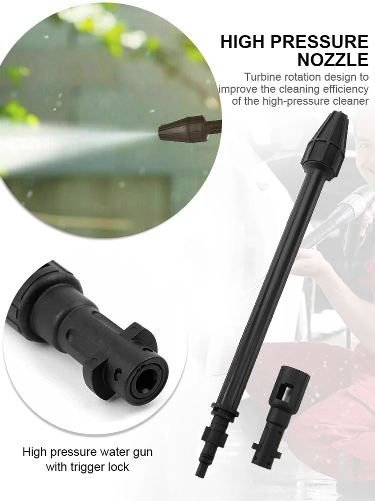 High Pressure Washer Rotating Turbo Lance Nozzle Water Gun Nozzle Spray Cleaner Extension Rod for Karcher K2 K3 K4 K5 K6 K7
High Pressure Washer Rotating Turbo Lance Nozzle Water Gun Nozzle Spray Cleaner Extension Rod for Karcher K2 K3 K4 K5 K6 K7