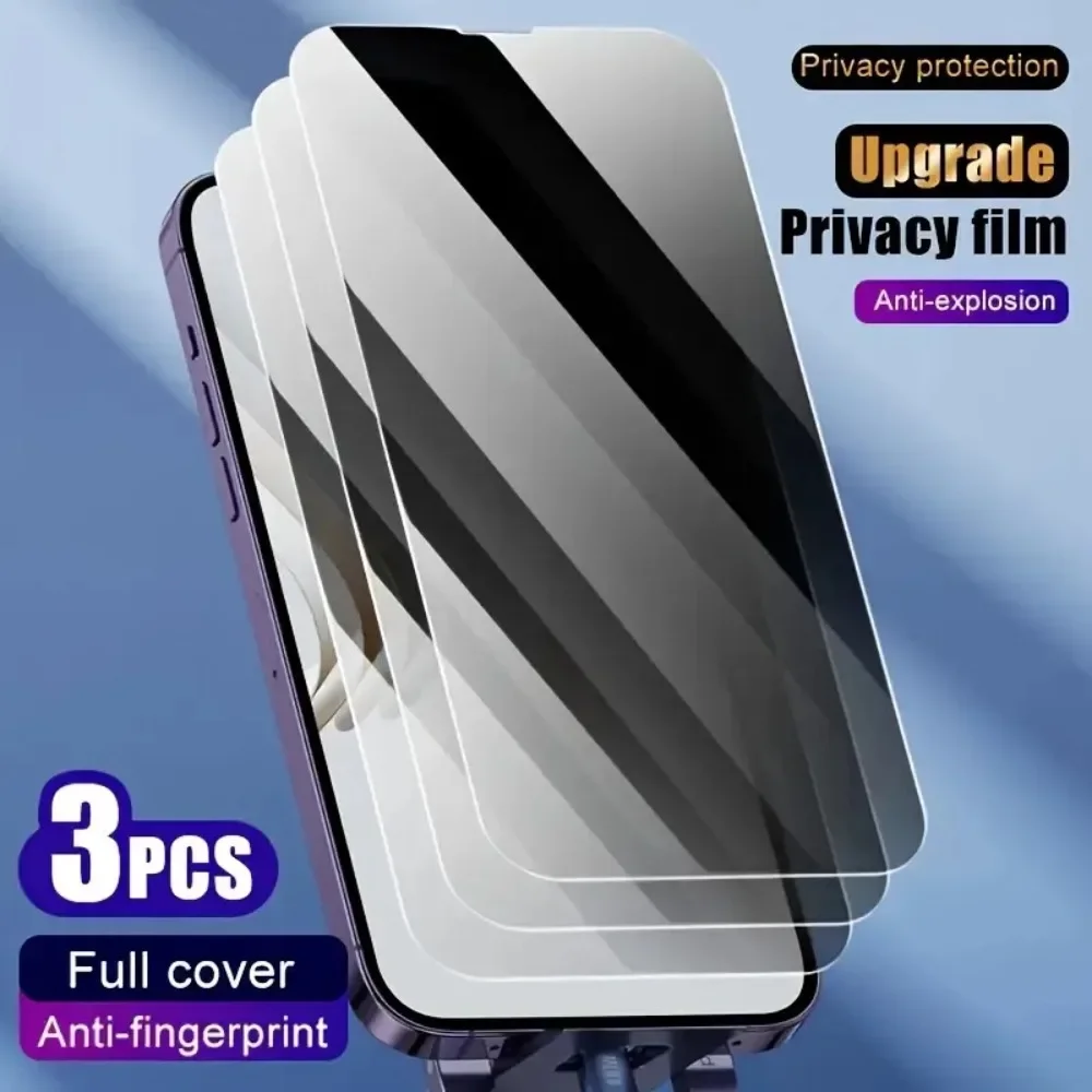 3Pcs Anti-Spy Screen Protectors for iPhone 17 15 14 16 Pro Max 16 15 Plus 13 12 11 Pro X XR XS Max 16e Full Cover Tempered Glass
3Pcs Anti-Spy Screen Protectors for iPhone 17 15 14 16 Pro Max 16 15 Plus 13 12 11 Pro X XR XS Max 16e Full Cover Tempered Glass