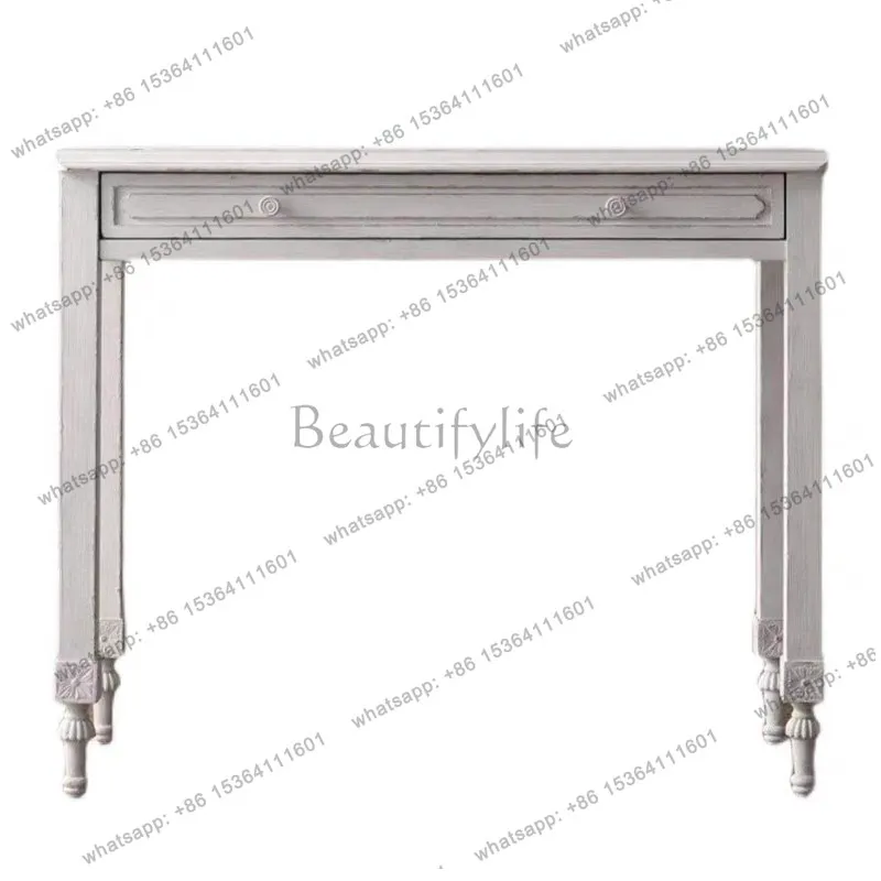 American country solid wood desk French retro style white old writing table
American country solid wood desk French retro style white old writing table
