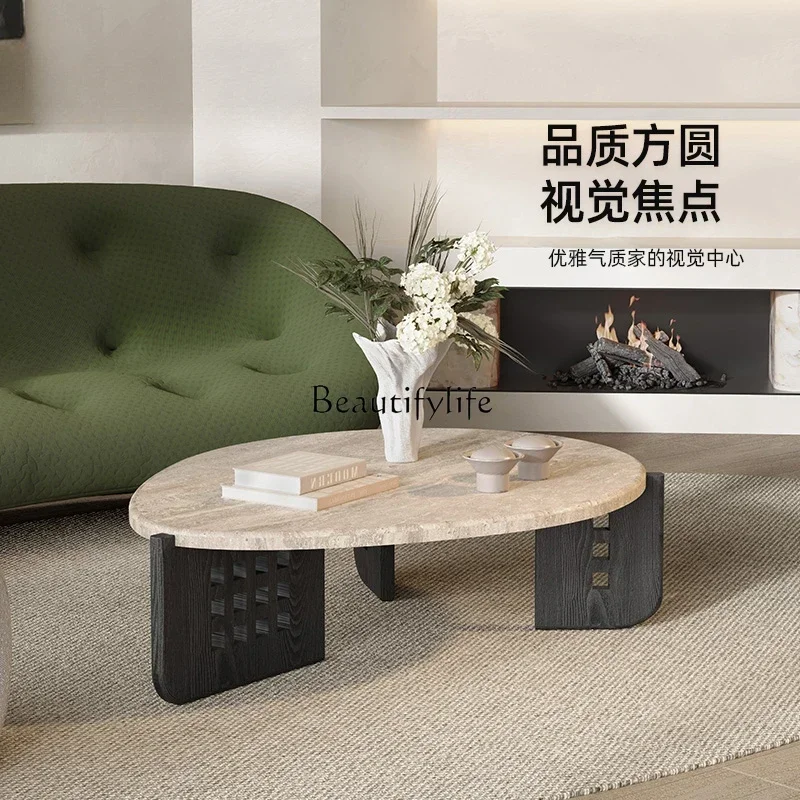 yj5Medieval wabi sandy wind natural travertine coffee table minimalist small apartment special-shaped tea table
yj5Medieval wabi sandy wind natural travertine coffee table minimalist small apartment special-shaped tea table