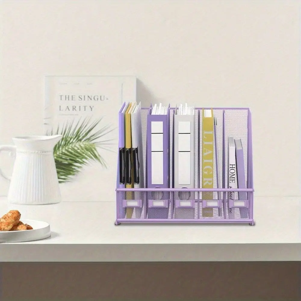 Desktop Storage Box With Five Vertical Compartments, Metal Desktop File Storage Box, Desktop File Storage Box, Increasing Stora
Desktop Storage Box With Five Vertical Compartments, Metal Desktop File Storage Box, Desktop File Storage Box, Increasing Stora
