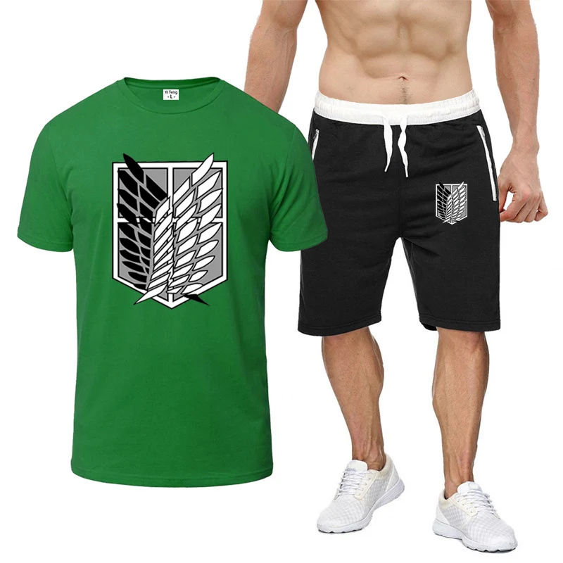 2025 Japanese Anime Summer Man's Leisure Pullover Attack on Titan Logo Print Short Sleeve T-shirt+Loose Breathable Pants Suits
2025 Japanese Anime Summer Man's Leisure Pullover Attack on Titan Logo Print Short Sleeve T-shirt+Loose Breathable Pants Suits