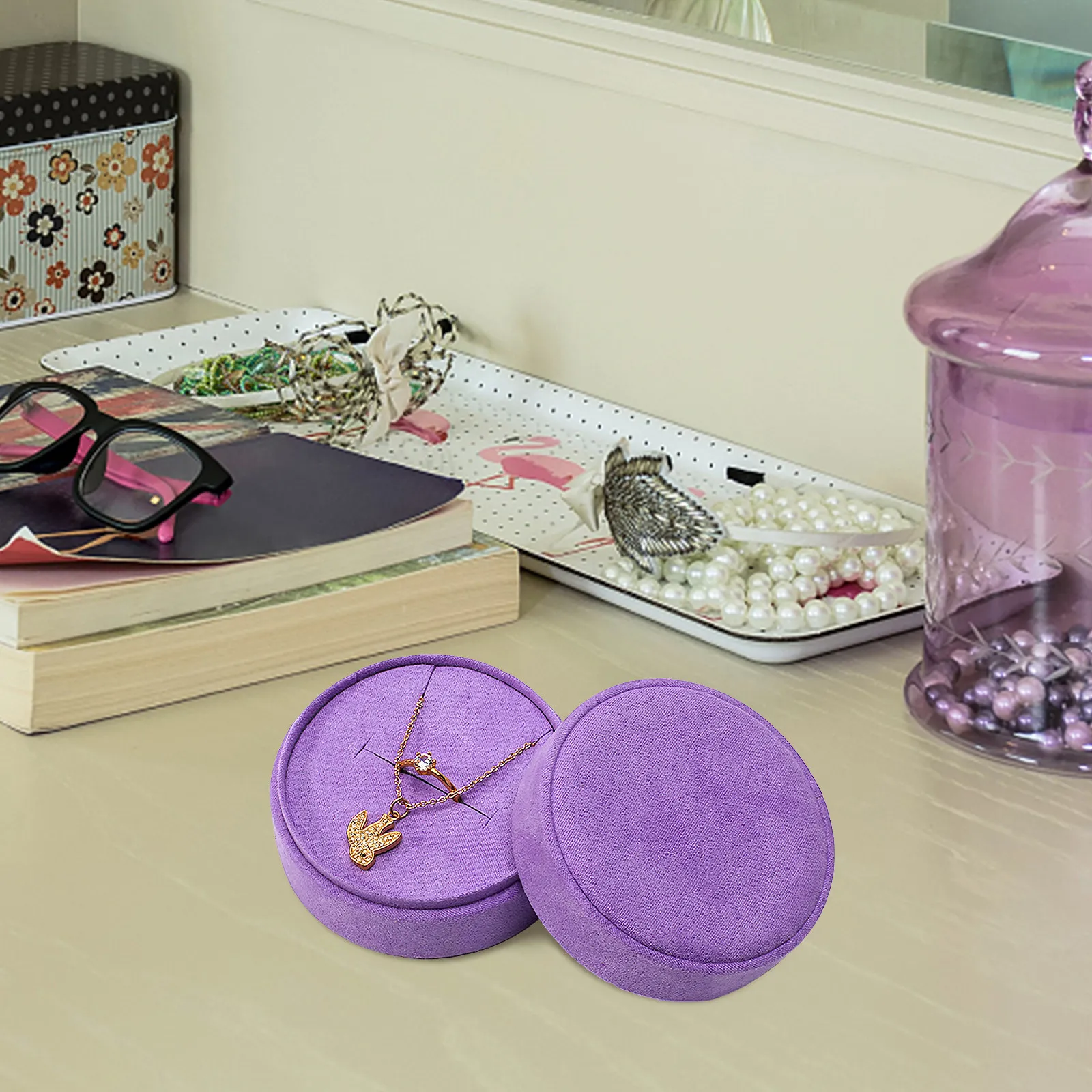 1pc Jewelry Gift Box Small Round Flannel Lined Bowknot Case For Ring Necklace Bracelet Earring Storage Display Packaging
1pc Jewelry Gift Box Small Round Flannel Lined Bowknot Case For Ring Necklace Bracelet Earring Storage Display Packaging