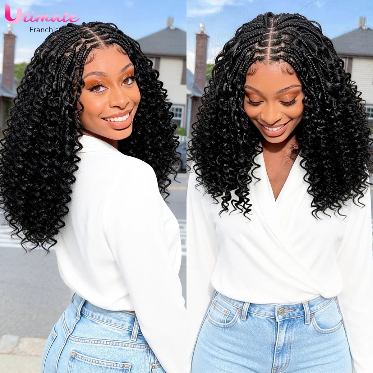 Goddess Braids Box Braided Wigs Synthetic Boho Braiding Wigs Knotless 13x6 Transparent Lace Frontal Wig 18inch for Black Women
Goddess Braids Box Braided Wigs Synthetic Boho Braiding Wigs Knotless 13x6 Transparent Lace Frontal Wig 18inch for Black Women