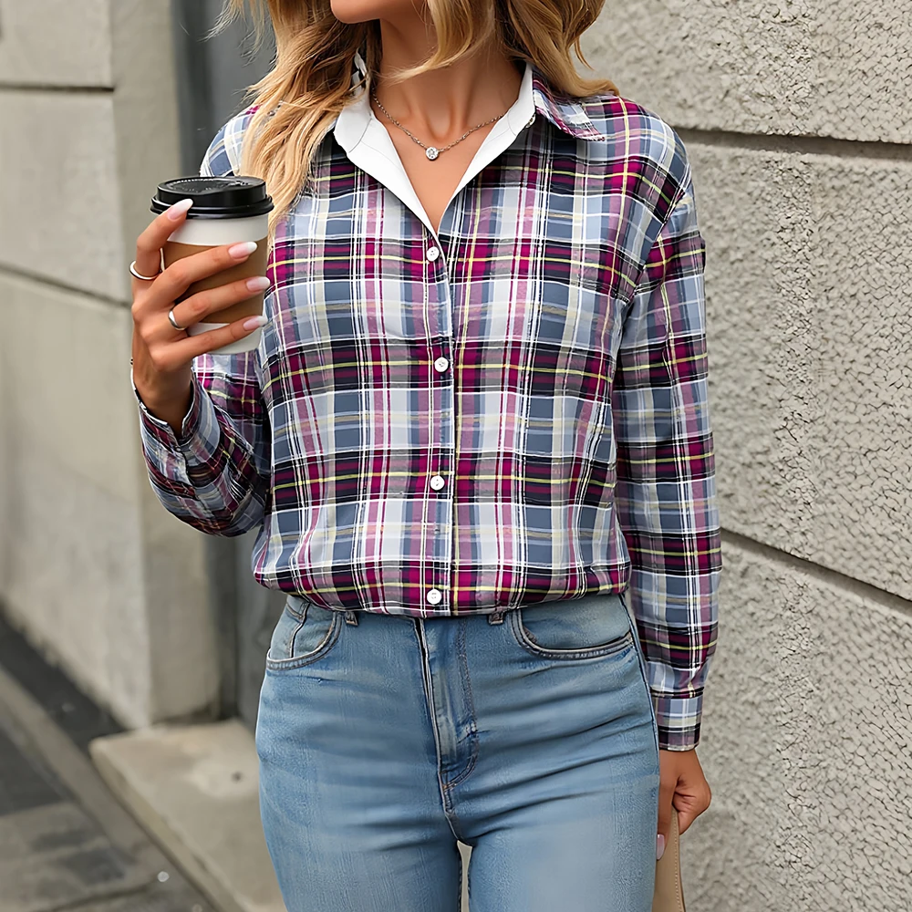 Mia Muse Autumn Shirts 2025 Women's Chic Plaid Long Sleeve Shirt Collar Button Front Office Lady Shirts
Mia Muse Autumn Shirts 2025 Women's Chic Plaid Long Sleeve Shirt Collar Button Front Office Lady Shirts