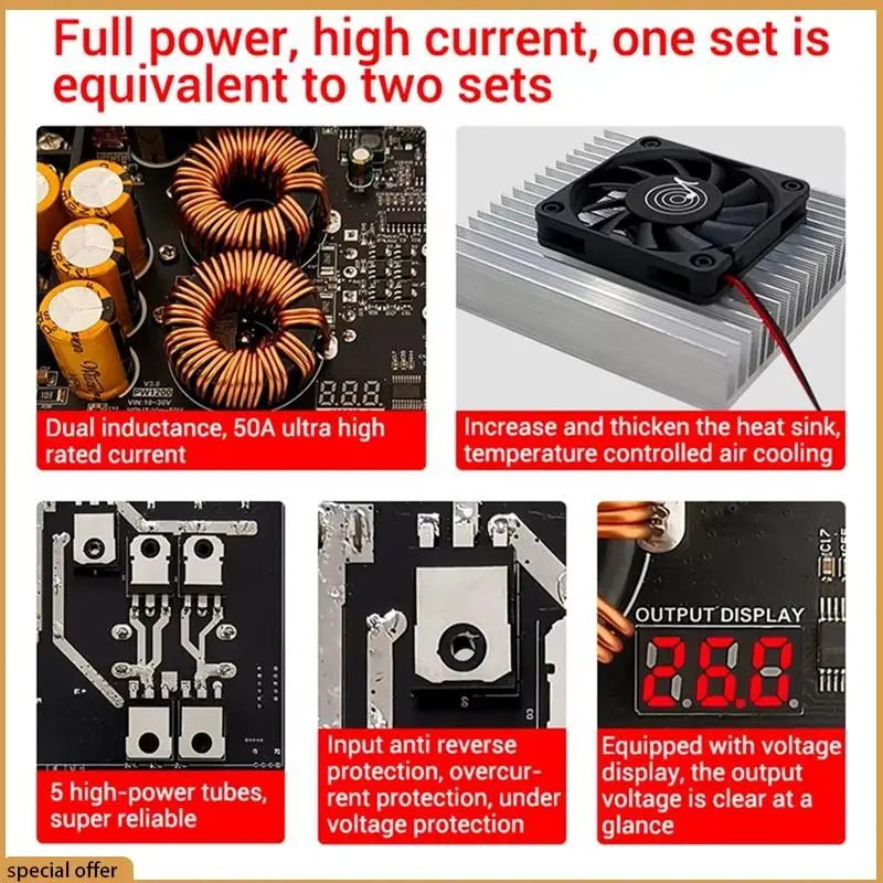 A68Z 1200 Вт 50 А повышающий преобразователь постоянного тока повышающий модуль питания 10-30 В до Vin-50 В модуль зарядного устройства с регулируемым напряжением
A68Z 1200 Вт 50 А повышающий преобразователь постоянного тока повышающий модуль питания 10-30 В до Vin-50 В модуль зарядного устройства с регулируемым напряжением