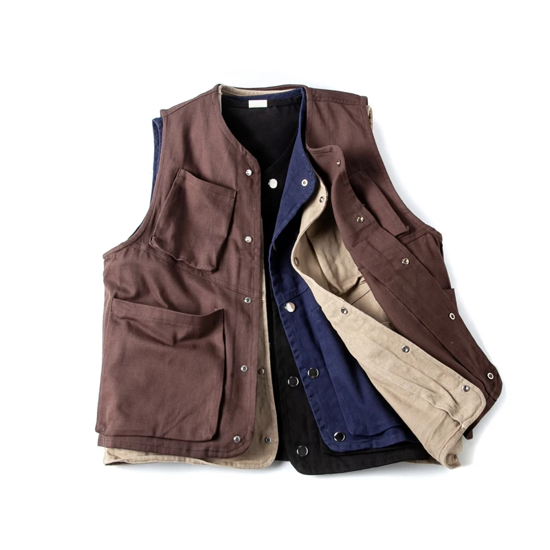 Retro Japanese Workwear Style Loose Fit Cotton Vest Unisex Washed Multi-Pocket Sleeveless Jacket Trendy Youth Casual Vest
Retro Japanese Workwear Style Loose Fit Cotton Vest Unisex Washed Multi-Pocket Sleeveless Jacket Trendy Youth Casual Vest