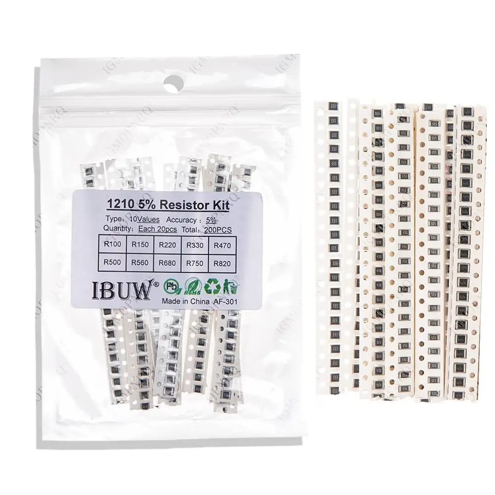 200PCS/lot 5% 1210 SMD resistors assorted kit set ,10 valueX20PCS=200PCS 0R82 0R75 R68 R560 0R50 R47 R33 R22 R150 R100 hjxrhgal
200PCS/lot 5% 1210 SMD resistors assorted kit set ,10 valueX20PCS=200PCS 0R82 0R75 R68 R560 0R50 R47 R33 R22 R150 R100 hjxrhgal