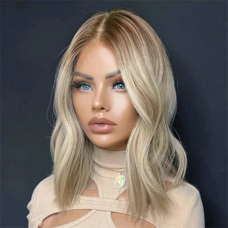 Wig female Synthetic Hair Golden Blonde Highlights Short Bob Shoulder Wigs 13x4 Glueless High Quality Full Enough miku cosplay
Wig female Synthetic Hair Golden Blonde Highlights Short Bob Shoulder Wigs 13x4 Glueless High Quality Full Enough miku cosplay