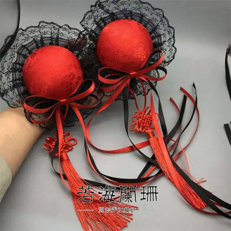 Patterned Spicy Girl Style Chinese Girl Meatball Hair Bag Chinese Style Small Chef Hair Accessory Dark Wushu Red And Black Cloud
Patterned Spicy Girl Style Chinese Girl Meatball Hair Bag Chinese Style Small Chef Hair Accessory Dark Wushu Red And Black Cloud
