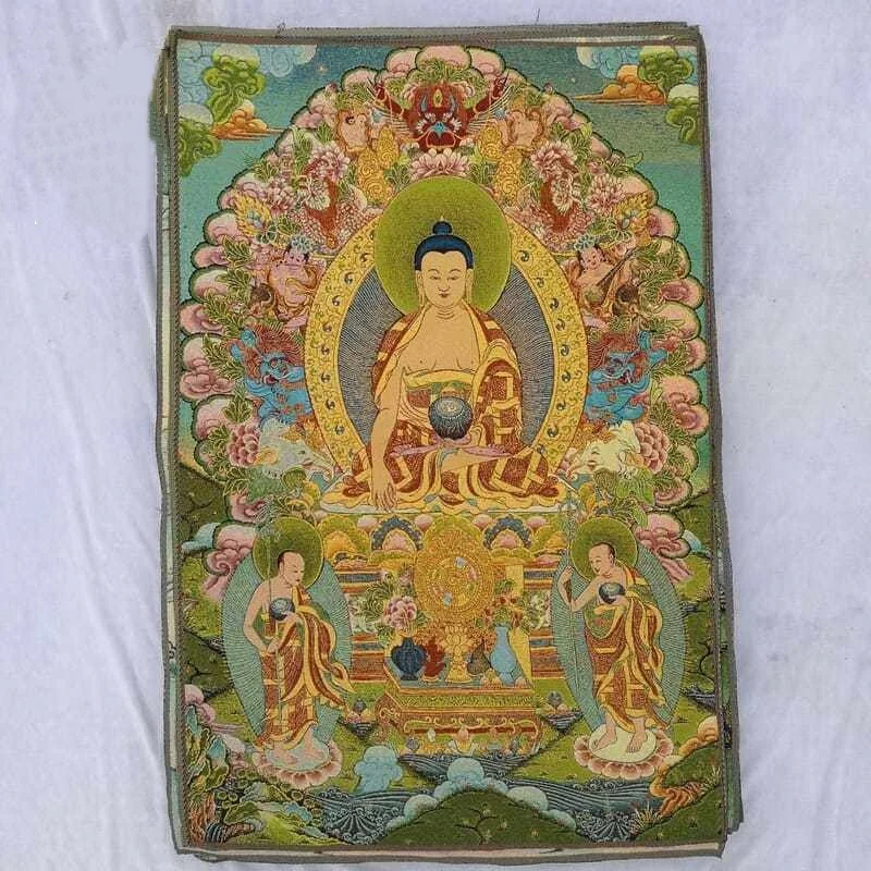 Chinese Antique Painting Flower the Medicine Buddha Living Room Decorative Painting Silk Xizang Tangka Mural 90 * 60cm
Chinese Antique Painting Flower the Medicine Buddha Living Room Decorative Painting Silk Xizang Tangka Mural 90 * 60cm