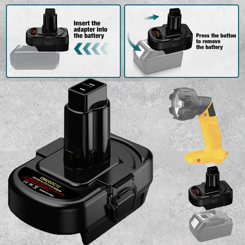 Batteries Adapter DM20DC12 for DeWalt 20V for Milwaukee 18V Li-Ion Batteries Compatible for DeWalt 12/14.4V Ni-Cd Power Tools
Batteries Adapter DM20DC12 for DeWalt 20V for Milwaukee 18V Li-Ion Batteries Compatible for DeWalt 12/14.4V Ni-Cd Power Tools