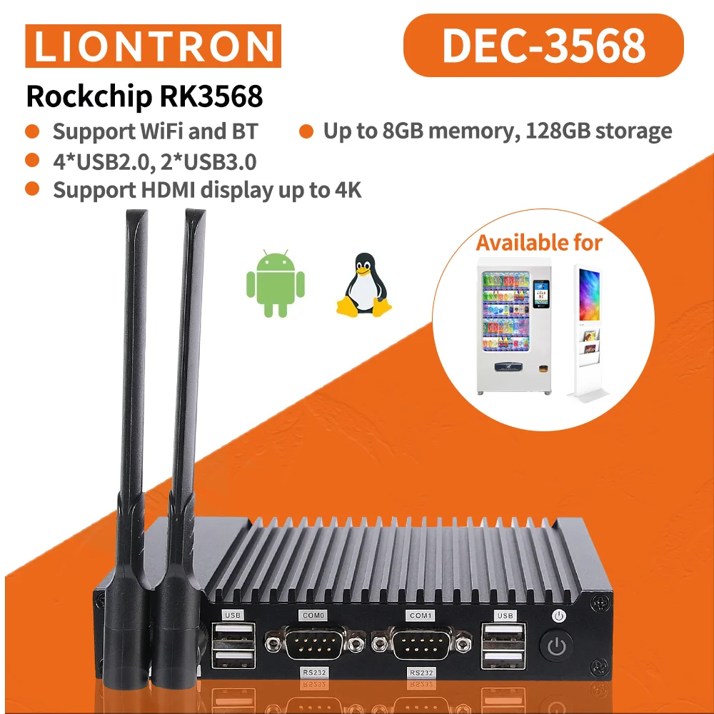Liontron Mini Host Slient Fanless Rockhip Rk3568 Suitable for Industrial Automation IoT Machine HD Vision DAQ LAN Dual 4K Ubuntu
Liontron Mini Host Slient Fanless Rockhip Rk3568 Suitable for Industrial Automation IoT Machine HD Vision DAQ LAN Dual 4K Ubuntu