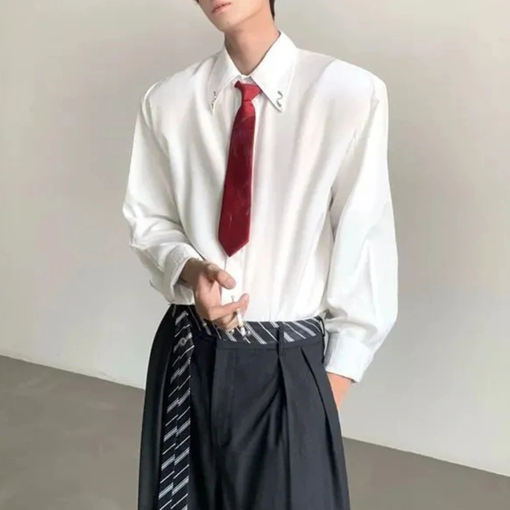 Mens Tie Plain Basic Shirt Spring Streetwear Youth Outdoor Simple Campus Casual Popular Long-Sleeve Top Men'S Clothing 2026 New
Mens Tie Plain Basic Shirt Spring Streetwear Youth Outdoor Simple Campus Casual Popular Long-Sleeve Top Men'S Clothing 2026 New