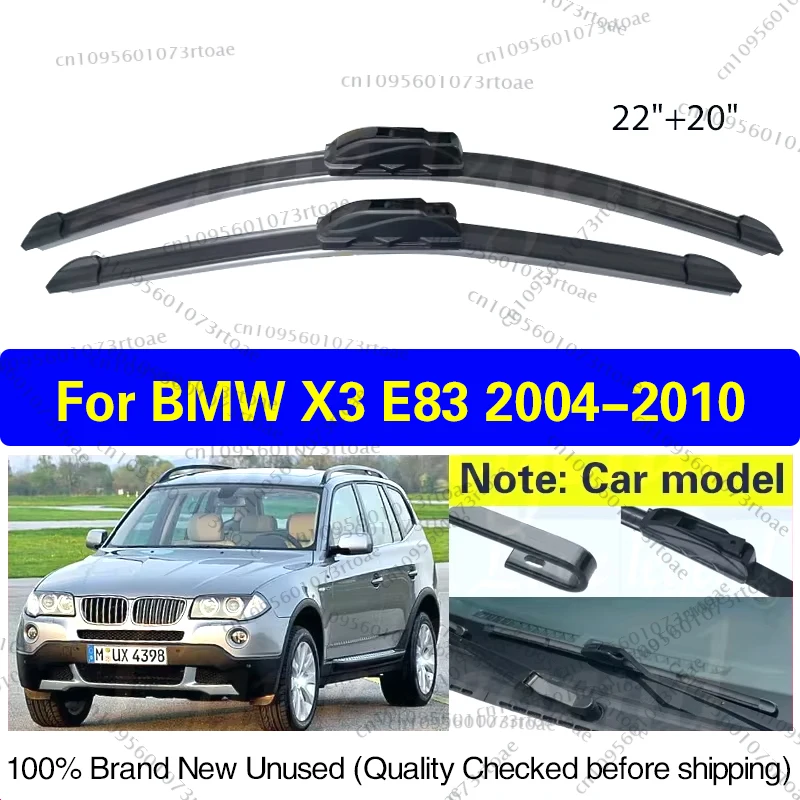 For BMW X3 E83 2004 - 2010 Front Wiper Blades Window Rubber Cleaning Windshield Windscreen U J Hook Arm 2007 2008 2009 22"+20"
For BMW X3 E83 2004 - 2010 Front Wiper Blades Window Rubber Cleaning Windshield Windscreen U J Hook Arm 2007 2008 2009 22"+20"