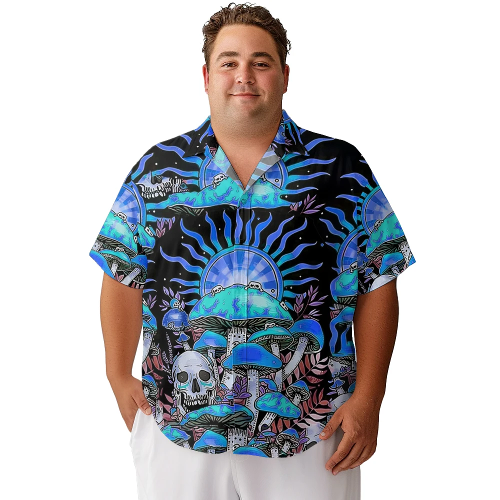 2024 new Men's shirts plus size Halloween Blue Mushroom Valley Sun Skull printed clothing casual short-sleeved
2024 new Men's shirts plus size Halloween Blue Mushroom Valley Sun Skull printed clothing casual short-sleeved