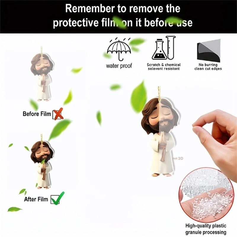 6Pcs 2D Acrylic Religious Pendant Religious Hanging Ornament For Car Interiors 
6Pcs 2D Acrylic Religious Pendant Religious Hanging Ornament For Car Interiors