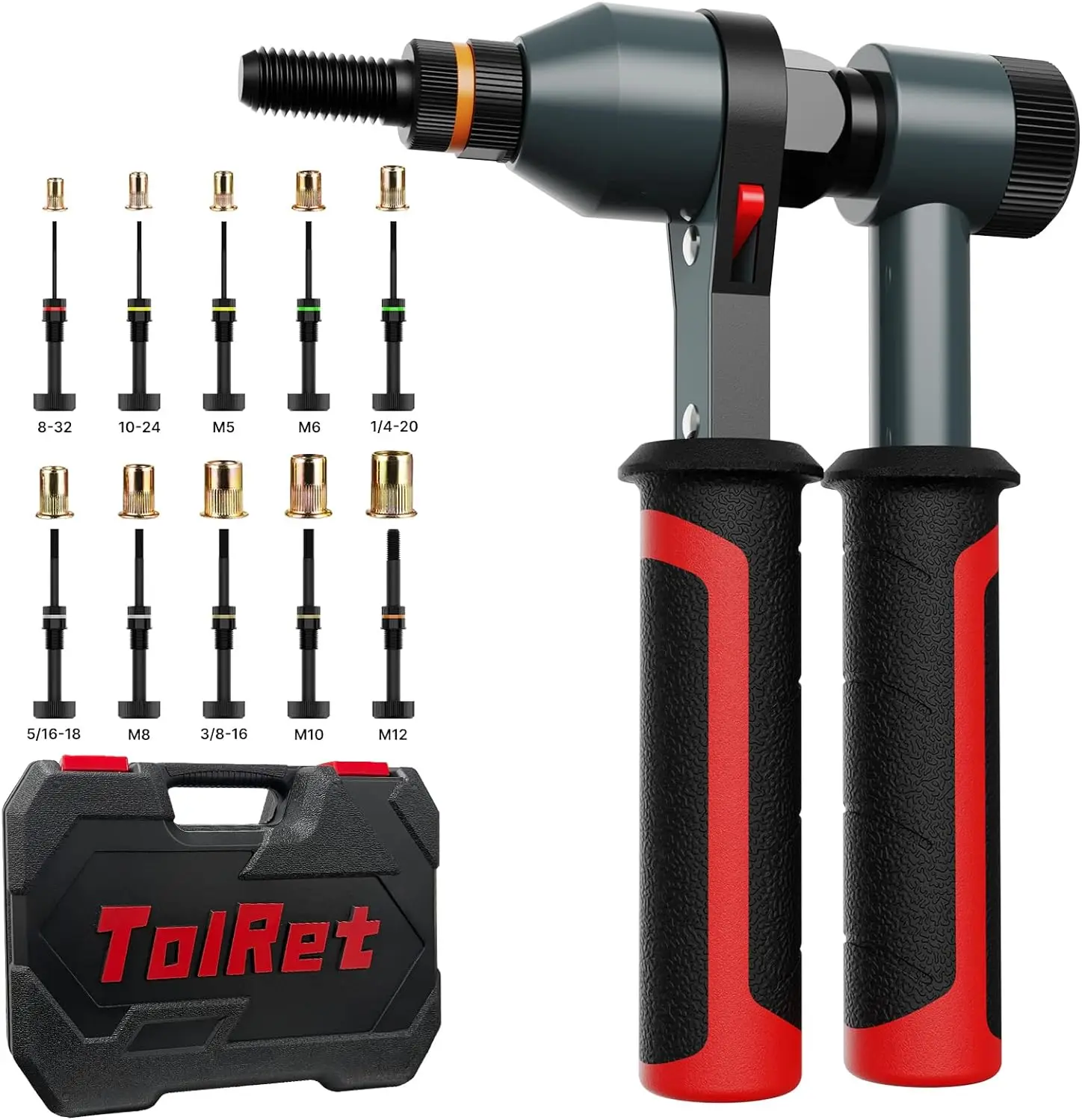 Rivet Nut Tool Rivet Nut Kit,Rivnut Tool Kit with 10 Metric and SAE Mandrels,100 Pc Rivet Nuts Assortment Kit,Ratchet Nutsert
Rivet Nut Tool Rivet Nut Kit,Rivnut Tool Kit with 10 Metric and SAE Mandrels,100 Pc Rivet Nuts Assortment Kit,Ratchet Nutsert