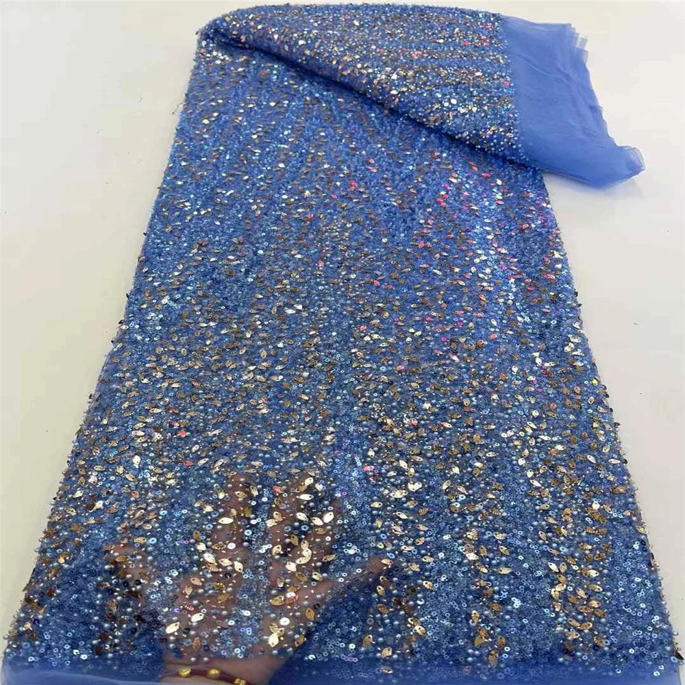 African Lace Fabric 2025 High Quality Elegant Lace Nigerian Sequins Embroidered French Tulle Beads Lace Fabric for Sewing
African Lace Fabric 2025 High Quality Elegant Lace Nigerian Sequins Embroidered French Tulle Beads Lace Fabric for Sewing