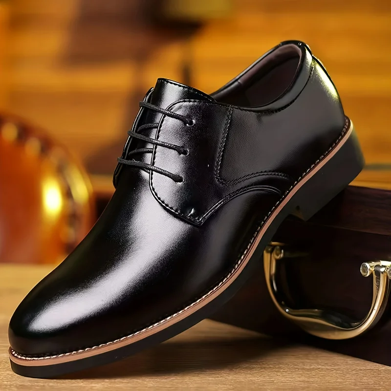 SIZE 's Solid Dreby Shoes With PU Uppers, Wear-resistant Non Slip Lace-up Dress Shoes For Business Occasions, 's Office Daily F
SIZE 's Solid Dreby Shoes With PU Uppers, Wear-resistant Non Slip Lace-up Dress Shoes For Business Occasions, 's Office Daily F