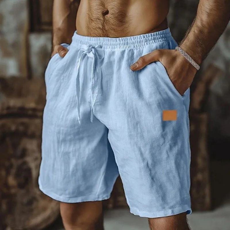 Men's Summer Cotton Linen Patchwork Shorts Drawstring Elastic Waist Straight Solid Breathable Beach Five Point Pants
Men's Summer Cotton Linen Patchwork Shorts Drawstring Elastic Waist Straight Solid Breathable Beach Five Point Pants