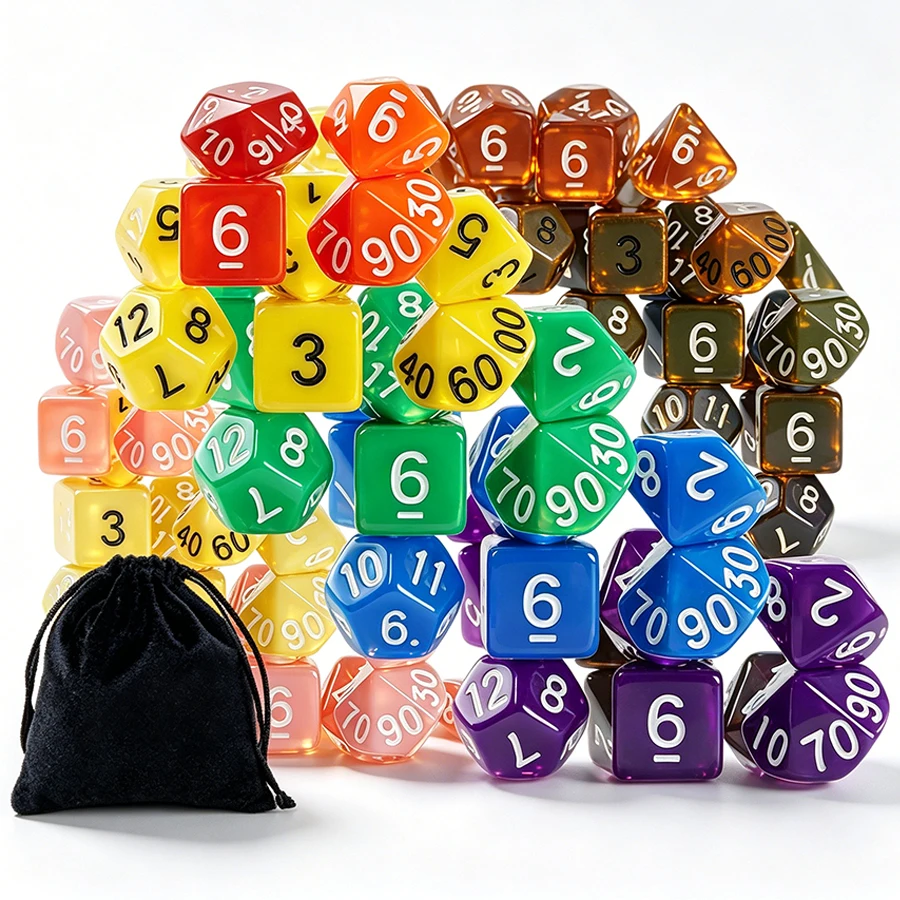 7-28pcs Polyhedral Dice Set with 1-4pcs Black Storage Bag Color Number Polyhedra Dice RPG D&D Role-playing Games Accessories
7-28pcs Polyhedral Dice Set with 1-4pcs Black Storage Bag Color Number Polyhedra Dice RPG D&D Role-playing Games Accessories