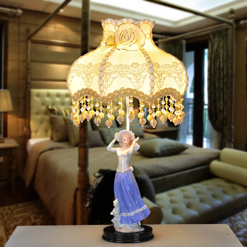 European bedroom bedside lamp creative living room Nordic princess American wedding room decoration pastoral retro ceramic table
European bedroom bedside lamp creative living room Nordic princess American wedding room decoration pastoral retro ceramic table