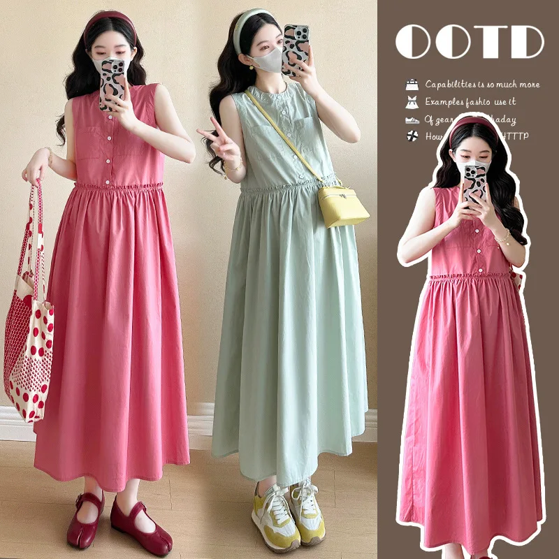 Pregnant Women's Clothing 2025 New Style Small Fresh Age Reducing Sleeveless Vest Long Skirt Loose Temperament Dress
Pregnant Women's Clothing 2025 New Style Small Fresh Age Reducing Sleeveless Vest Long Skirt Loose Temperament Dress
