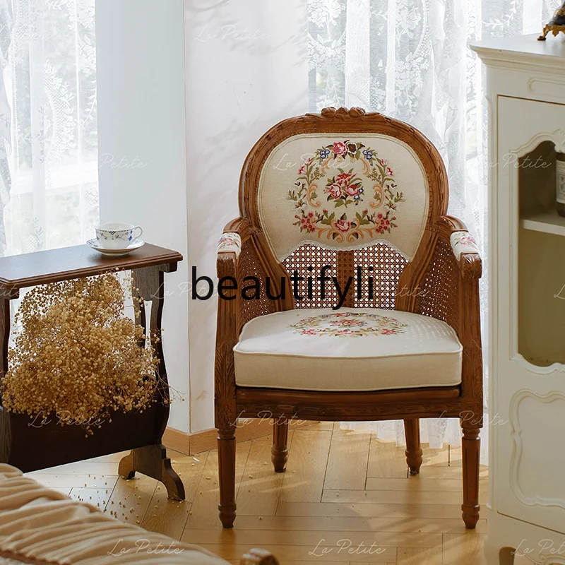 Vintage Leisure Sofa Chair for Living Room and Bedroom, Mid-Century Style Single Sofa with Solid Wood and Rattan Weaving
Vintage Leisure Sofa Chair for Living Room and Bedroom, Mid-Century Style Single Sofa with Solid Wood and Rattan Weaving