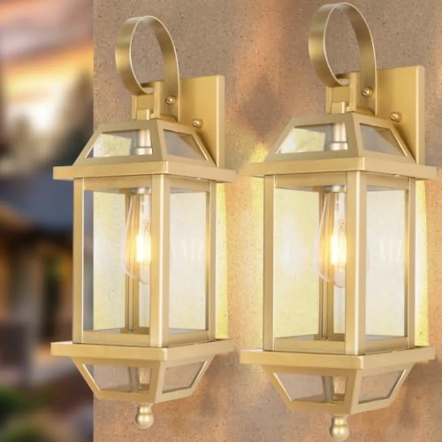 Porch Light 2-Pack, Rustic Outdoor Wall Sconces with Clear Glass, 18' Enclosed Bottom Aluminum Exterior Wall Sconces for Exteri
Porch Light 2-Pack, Rustic Outdoor Wall Sconces with Clear Glass, 18' Enclosed Bottom Aluminum Exterior Wall Sconces for Exteri