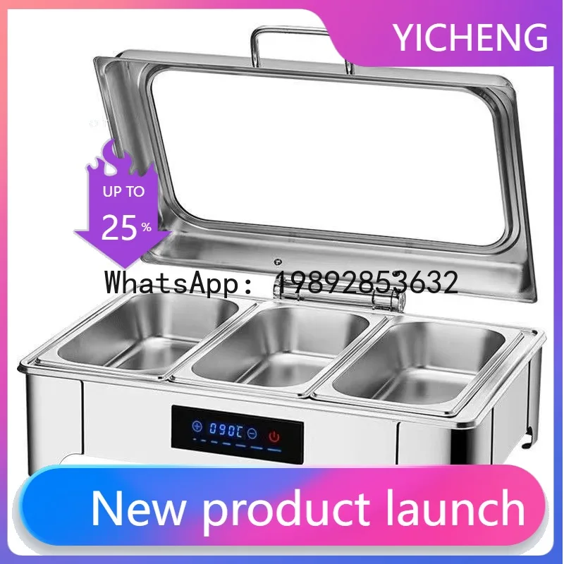 ZF stainless steel buffet stove, self-service breakfast stove, visible insulation stove with flip-top electric heating
ZF stainless steel buffet stove, self-service breakfast stove, visible insulation stove with flip-top electric heating