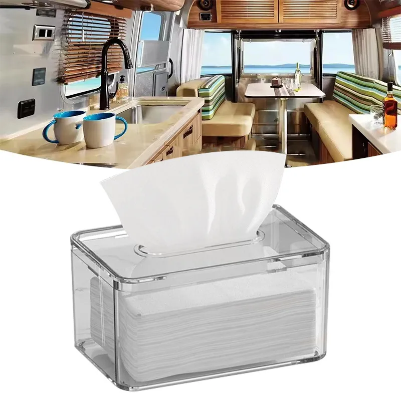 Light Luxury Desktop Tissue Box Universal RV Camping Vehicle Tissue Storage Box Transparent Plastic Tissue Boxes RV Parts
Light Luxury Desktop Tissue Box Universal RV Camping Vehicle Tissue Storage Box Transparent Plastic Tissue Boxes RV Parts