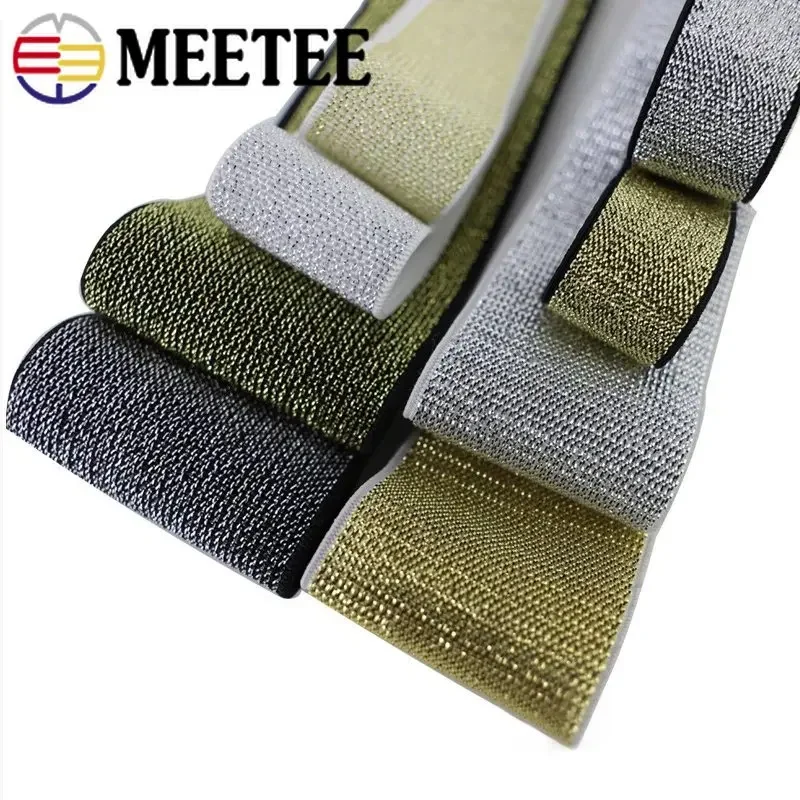 5/10Meter Glitter Gold Silver Elastic Bands 10-50mm Nylon WaistBand Soft Rubber Band Garment Pants Skirt Belt Sewing Accessories
5/10Meter Glitter Gold Silver Elastic Bands 10-50mm Nylon WaistBand Soft Rubber Band Garment Pants Skirt Belt Sewing Accessories