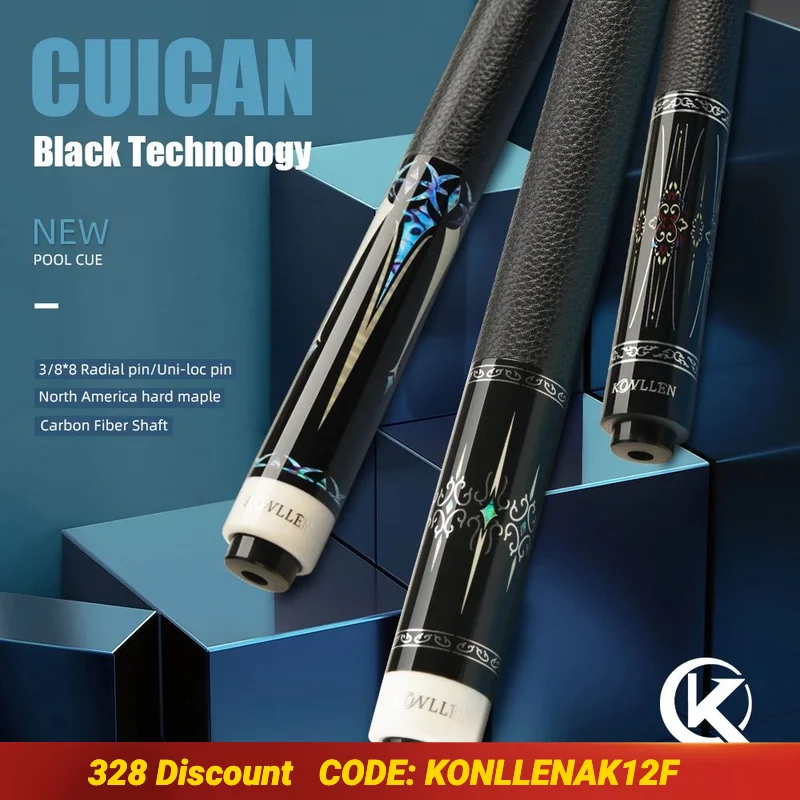 KONLLEN Billiard New laser series Carbon Fiber Pool Cue Stick 12.2mm Tip 3*8/8 Uniloc Joint Pin Professional Taper Billar K
KONLLEN Billiard New laser series Carbon Fiber Pool Cue Stick 12.2mm Tip 3*8/8 Uniloc Joint Pin Professional Taper Billar K