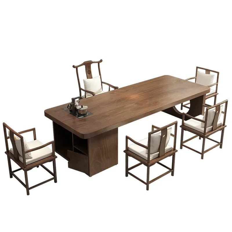 Solid wood tea table and chair combination kettle integrated embedded home zen new Chinese coffee table office tea 
Solid wood tea table and chair combination kettle integrated embedded home zen new Chinese coffee table office tea
