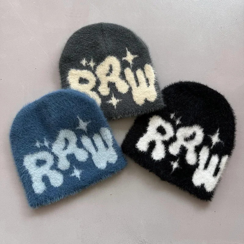 Y2K Letter Cute Cold Beanies Man Fluffy Plush Caps for Men Women Auutmn Winter Edgy Knit Hip Hop Keep Warm Ear Caps Male
Y2K Letter Cute Cold Beanies Man Fluffy Plush Caps for Men Women Auutmn Winter Edgy Knit Hip Hop Keep Warm Ear Caps Male