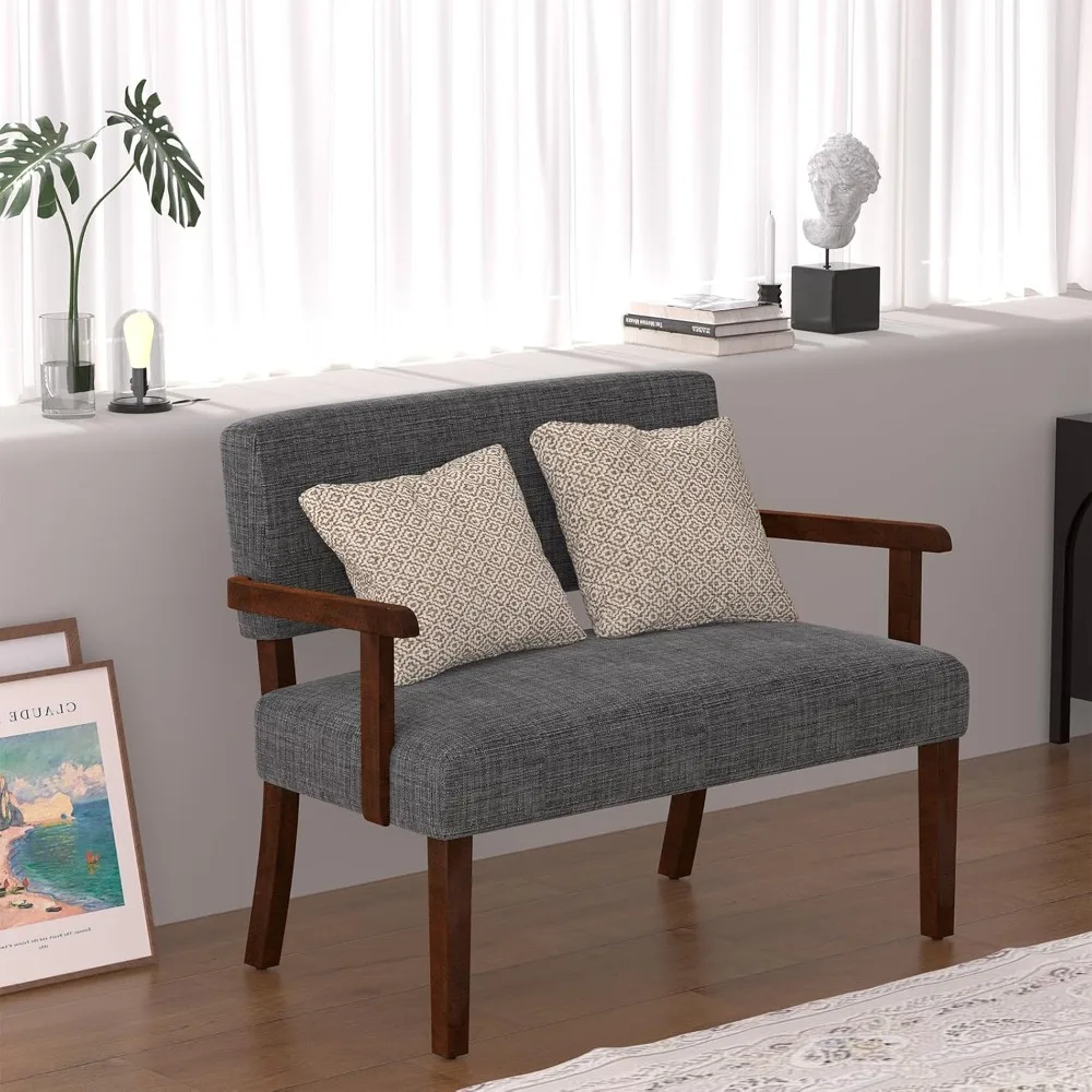 Love Seat Sofa Couch, Two Seater Couches with Wood Arms, Small Loveseat Couch for Small Spaces, Living Room, Waiting Room, Bedro
Love Seat Sofa Couch, Two Seater Couches with Wood Arms, Small Loveseat Couch for Small Spaces, Living Room, Waiting Room, Bedro